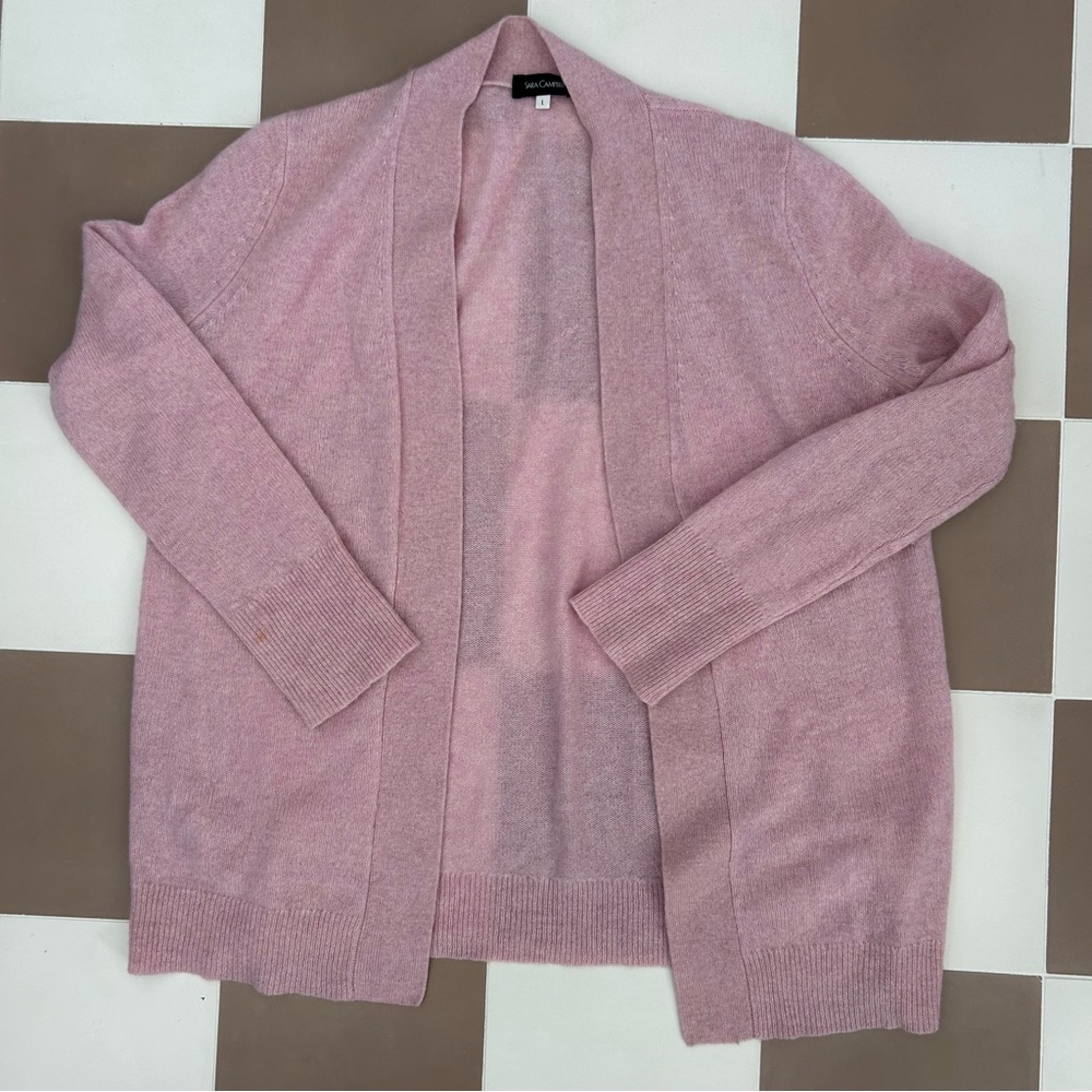 Sara Campbell 100% Cashmere Waterfall Drape Cardigan Sweater Size Large